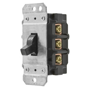 Switches and Lighting Controls, Industrial Grade, Toggle Switches, Motor Disconnects, Three Pole, 30A 600V AC, Back and Side Wired, Short Toggle