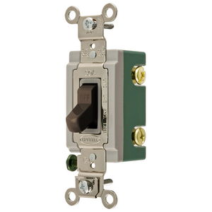 Extra Heavy Duty Industrial Grade, Toggle Switches, General Purpose AC, Double Pole, 30A 120/277V AC, Back and Side Wired, Brown