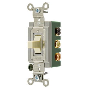 Industrial Grade, Toggle Switches, General Purpose AC, Double-Pole Double-Throw Center Off, 30A120/277V AC, Back and Side Wired