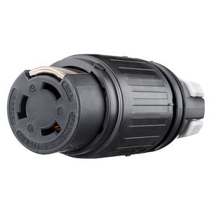 Locking Devices, Locking Devices, Industrial, Female Connector Body, 50A 250V DC/600V AC, 3-Pole 4-Wire Grounding, Non-NEMA, Screw Terminal and White