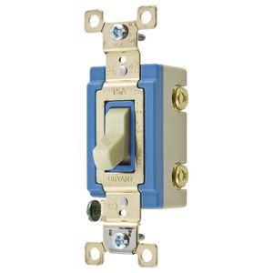 Illuminated Industrial Grade, Toggle Switches, General Purpose AC, Single Pole, 15A 120/277V AC, Back and Side Wired
