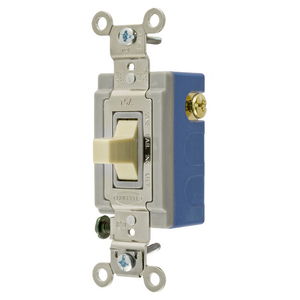 Industrial Grade, Toggle Switches, General Purpose AC, Single Pole-Double Throw Center Off, 15A 120/277V AC, Back and Side Wired