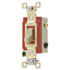 Illuminated Industrial Grade, Toggle Switches, General Purpose AC, Three Way, 20A 120/277V AC, Back and Side Wired