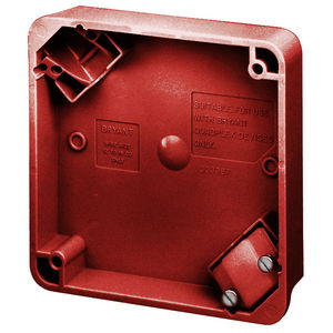 Straight Blade Devices, Accessories, 4" Square Portable Box with Cord Grip, Quad Plex Receptacles, Red, Single Pack