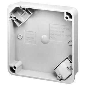 Straight Blade Devices, Accessories, 4" Square Portable Box with Cord Grip, Quad Plex Receptacles, White, Single Pack