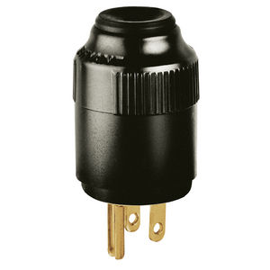 Straight Blade Devices, Commercial/Industrial Grade, Male Plug, 15A 125V, 2-Pole 3-Wire Grounding, 5-15P, Black