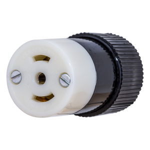 Locking Devices, Bryant Midget Locking, Industrial, Female Connector Body, 15A 125/250V, 3-Pole 3-Wire Non Grounding, ML-3R, Screw Terminal & White