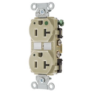 Straight Blade Devices, Duplex Receptacle, Hospital Grade, Hubbell