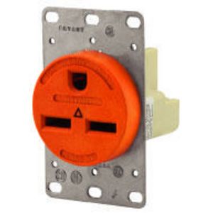Straight Blade Devices, Receptacles, Flush Mount Single, Commercial/Industrial Grade, Reinforced Thermoplastic Polyester, 30A 250V