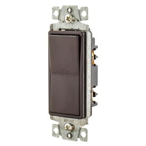 Industrial Grade Fashion Series, Rocker Switches, General Purpose AC, Single Pole, 15A 120/277V AC, Back and Side Wired, Brown