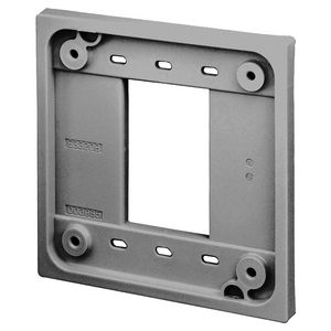 Straight Blade Devices, Accessories, 1 and 2 Gang Adapter Plate, Quad-Plex Receptacles, Gray, Single Pack