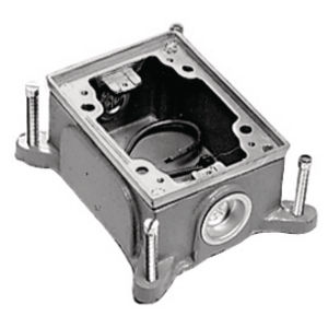 1-Gang, Rectangular, Cast Iron Box, Shallow, Semi Adjustable, Single Service, Aluminum Top