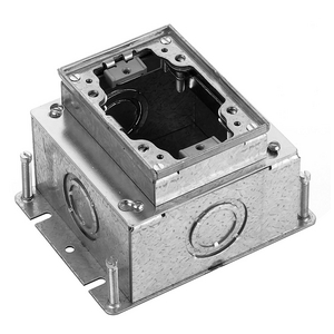 1-Gang, Rectangular, Galvanized Stamped Steel Box, Deep, Fully Adjustable, Single Service, Aluminum Top