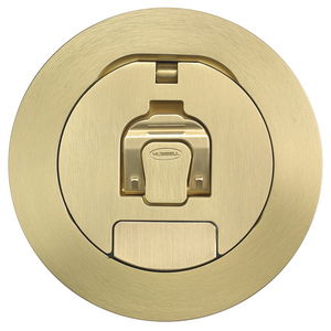 4" CFBS1R4 Series, Round Cover Assembly, Brushed Brass Plated Finish