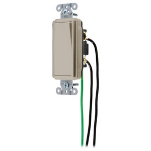 Decorator Switches, General Purpose AC, Three Way, 15A 120/277V AC, Back and Side Wired, Pre-Wired with 8" #12 THHN