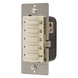 Timer Switches, Single Pole, 8.3A120/277V AC, 12 Hour Delay Time Out, Ivory