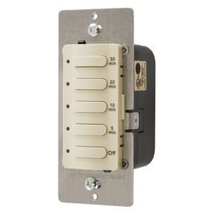 Timer Switches, Single Pole, 8.3A120/277V AC, 30 Minute Delay Time Out, Ivory