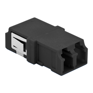 Fiber Adapter, LC Duplex, Snap-Fit, Black, 6 Pack
