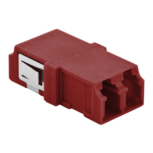 Fiber Adapter, LC Duplex, Snap-Fit, Red, 6 Pack