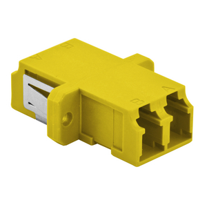 Fiber Adapter, LC Duplex, Screw Mount, Yellow, 6 Pack