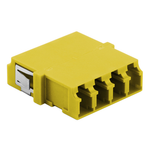 Fiber Optic Adapters, LC Quad, Snap In Mounting, Zircon Sleeves, Yellow, 6 Pack