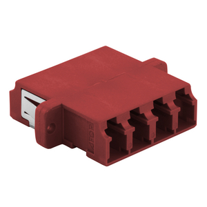 Fiber Adapter, LC Quad, Screw Mount, Red, 6 Pack