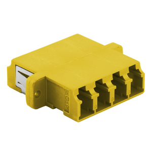 Fiber Adapter, LC Quad, Screw Mount, Yellow, 6 Pack