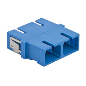 Fiber Optic Adapters, SC Duplex, Snap In Mounting, Zircon Sleeves, Blue, 6 Pack