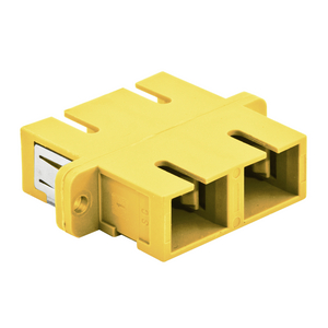 Fiber Optic Adapters, SC Duplex, Screw Mounting, Zircon Sleeves, Yellow, 6 Pack