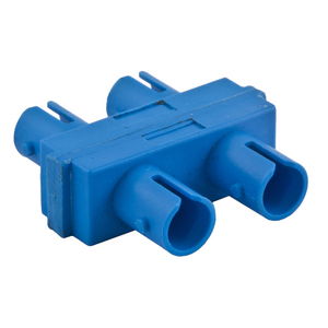Fiber Optic Adapters, ST Clip In Mounting, Phosphor Bronze Sleeves, Aqua, 6 Pack