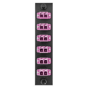 Fiber Optic Panel Adapter, 12-Fiber, 6 LC Duplex, Zircon Sleeves, EVI