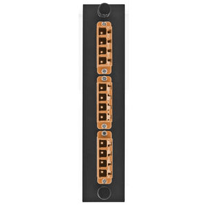Fiber Optic Panel Adapter, 12-Fiber, 3 LC Quad, Zircon Sleeves, Orange
