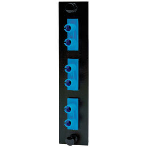Fiber Adapter Panel, 6-Fiber, 3) ST Duplex, Phosphor Bronze, Blue