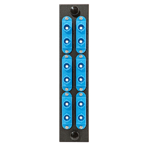 Fiber Optic Panel Adapter, 12-Fiber, 6) SC-ST Duplex, Zircon Sleeves, Blue