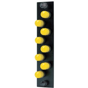 Fiber Optic Panel Adapter,  8-Fiber, 8 ST Simplex, Zircon Sleeves, Black
