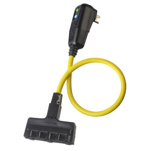 Power Protection Products, GFCI Linecords, Commercial, Manual Set, 15A 125V AC, 5-15R, 2' Cord Length, 4-6 mA Trip Level, Black and Yellow