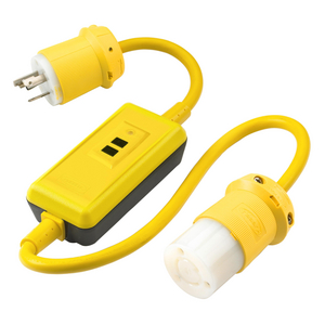 Circuit Guard® Extra Heavy Duty Portable GFCI Line Cord with Manual Set, 15A, 120V AC, 3', Yellow