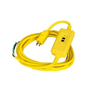 Extra Heavy Duty Portable GFCI Power Supply with Automatic Set, 15A, 120V AC, 15' Stripped leads, Yellow