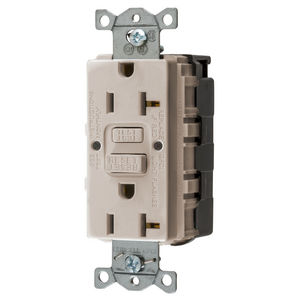 Power Protection Products, GFCI Receptacle, Duplex, SNAP-Connect, Commercial Grade, Self Test, 20A 125V, 2-Pole 3-Wire Grounding, 5-20R, USA