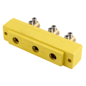 100 Amp 250V Yellow, Female Panel Mount, Double Set Screw Stage Pin Device