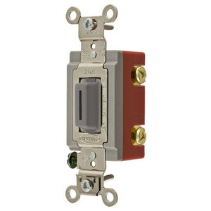 Extra Heavy Duty Industrial Grade, Locking Toggle Switches, General Purpose AC, Single Pole, 20A 120/277V AC, Back and Side Wired Key Guide