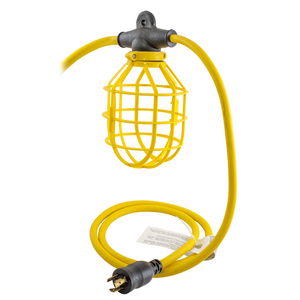 Temporary Lighting Products, 12/3 100' SJTW, Twist-Lock® Light String, With Plastic Guard, 10 Fixtures