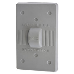 Wallplates and Boxes, Weatherproof Covers, 1-Gang, For PresSwitch, Standard Size, Gray Silicone