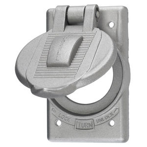 Cast aluminum, wet location only when cover “closed” and damp locations, lift cover plate