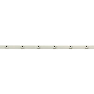 Metal PlugTrak, 15A 1 Circuit, 6 Receptacle, 3' Length, Ivory