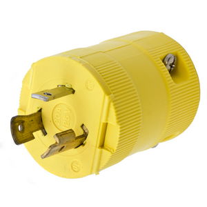 Locking Devices, Twist-Lock®, Valise, Male Plug, 20A 125V, 2-Pole 3-Wire Grounding, L5-20P, Screw Terminal, Yellow