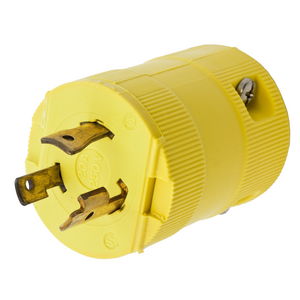 Locking Devices, Twist-Lock®, Valise, Male Plug, 20, 250V, 2-Pole 3-Wire Grounding, L6-20P, Screw Terminal, Yellow
