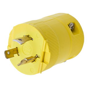 Locking Devices, Twist-Lock®, Valise, Male Plug, 20A 277V AC, 2-Pole 3-Wire Grounding, L7-20P, Screw Terminal, Yellow