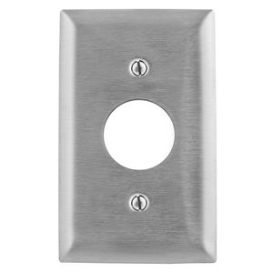 Locking Devices, Hubbellock, Hospital Use, 1-Gang Wall Plate, For 20A Stainless Steel, Engraved "HOSPITAL USE"