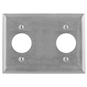 Locking Devices, Hubbellock, Hospital Use, 3-Gang Wall Plate, For 20A Stainless Steel, Engraved "HOSPITAL USE"